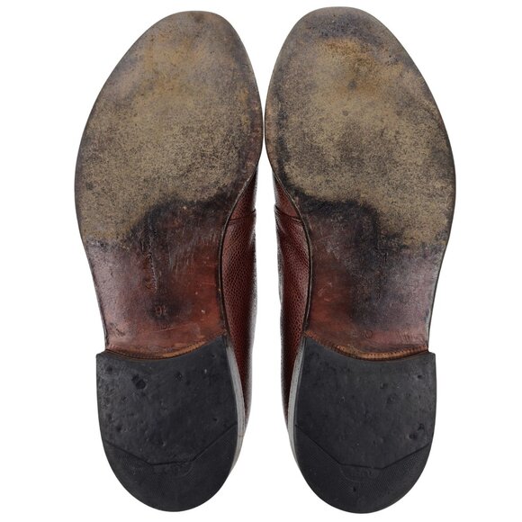 Salvatore Ferragamo Italy Dress Shoes Men's 9.5 Brown Leather Monk Strap Loafers - Picture 3 of 12